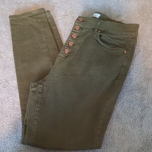 LOFT Olive Green Women's High Waist Skinny Jeans